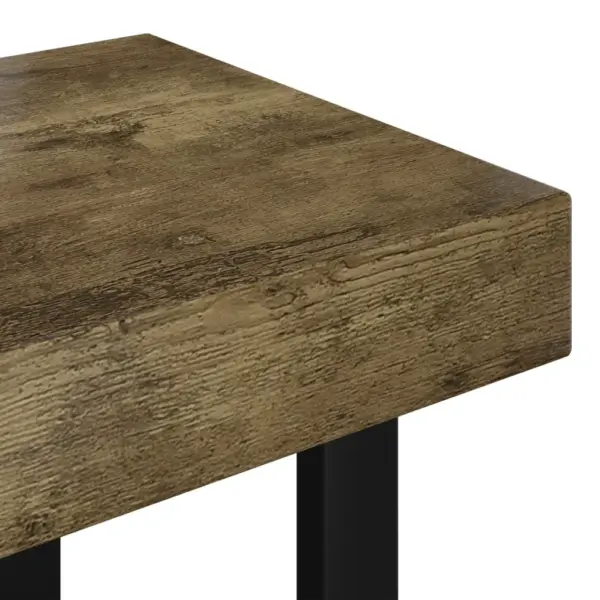 Kohvilaud tumepruuni spoonitud MDF-plaadiga ja musta rauast raamiga, 90 x 45 x 40 cm – 5