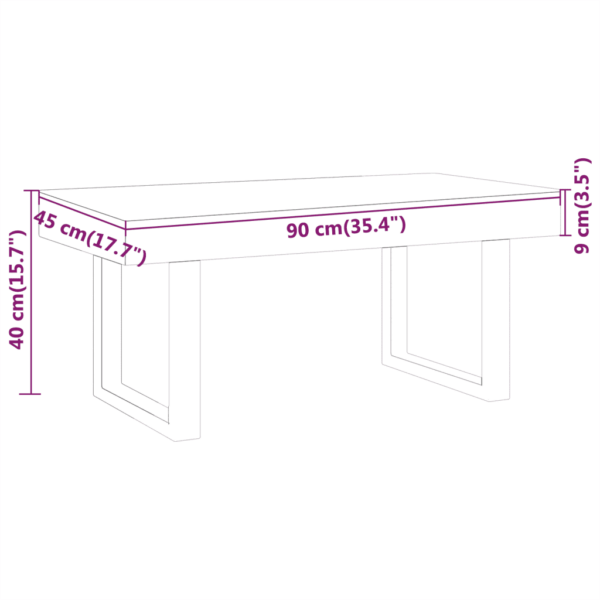 Kohvilaud tumepruuni spoonitud MDF-plaadiga ja musta rauast raamiga, 90 x 45 x 40 cm – 6