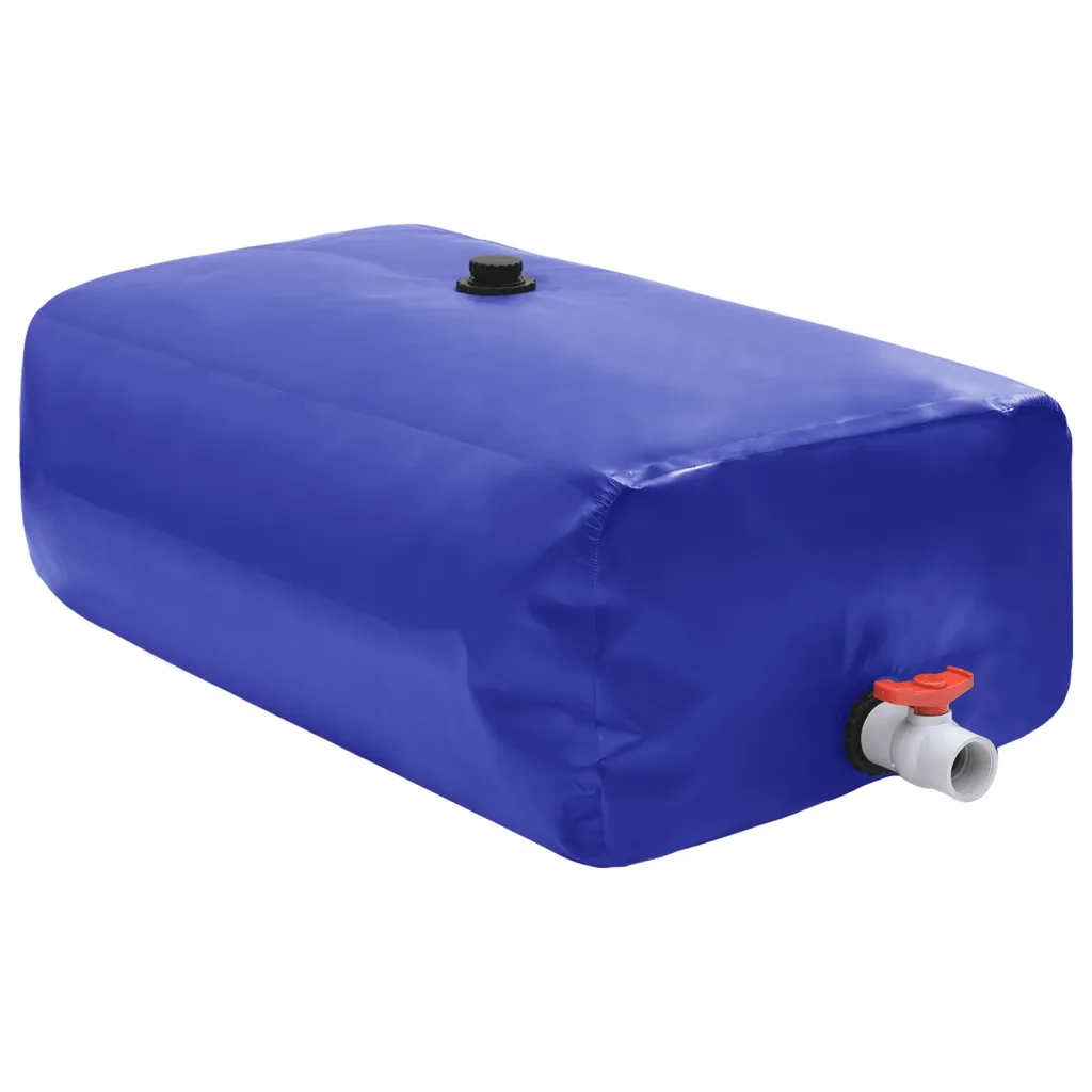 Kokkupandav veepaak kraaniga, 100 L, sinine PVC