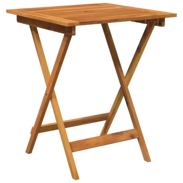 3-osaline kokkupandav aiamööbli komplekt akaatsiapuidust, pruun, laud 60 x 60 cm – 3