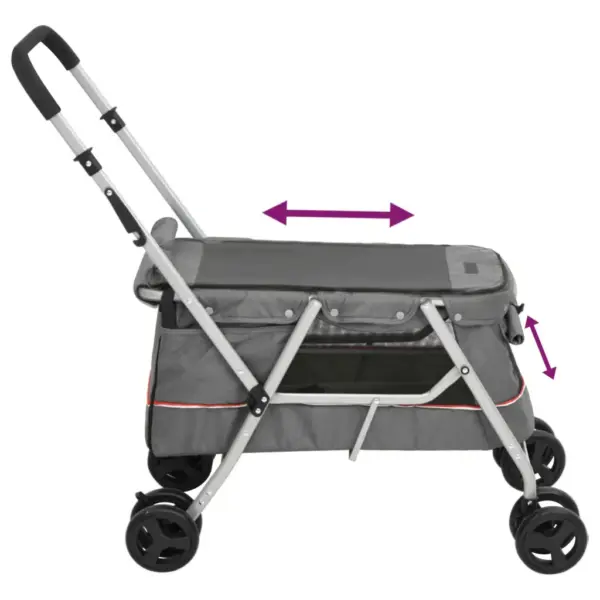 Kokkupandav hall koerakäru kaanega, 15 kg, 100 x 49 x 96 cm – 7