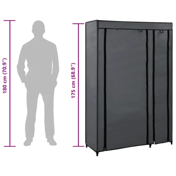 Kokkupandav hall riidekapp fliiskatte ja terasraamiga, 110 x 45 x 175 cm – 8