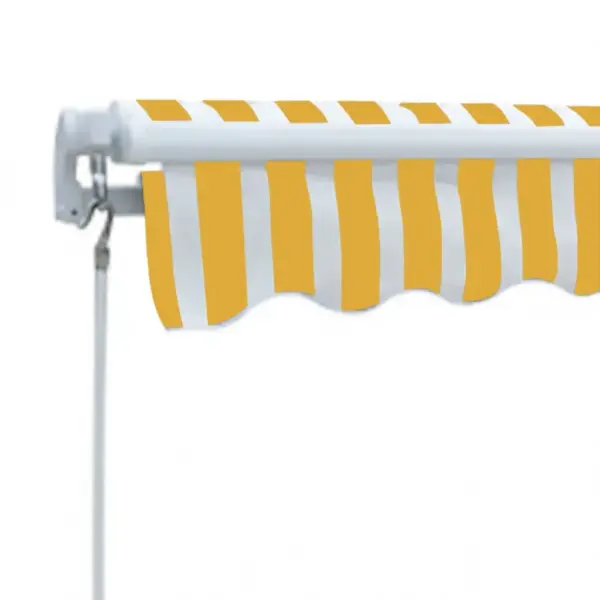 Kokkupandav käsitsi juhitav terrassi varikatus 300 cm, kollane-valge - 3