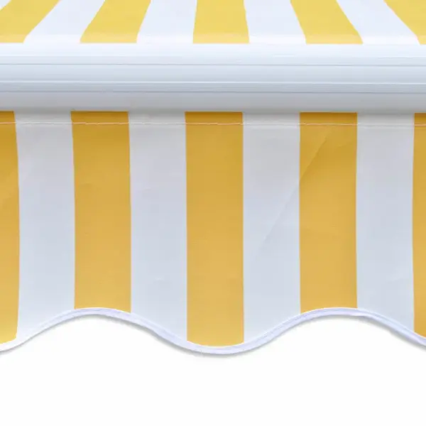 Kokkupandav käsitsi juhitav terrassi varikatus 300 cm, kollane-valge - 4