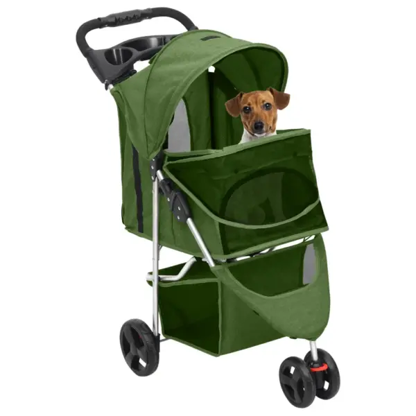Kokkupandav koerakäru jalutuskäikudeks, roheline, 300D Oxford-kangas, 80 x 46 x 98 cm, kandevõime 15 kg – 2