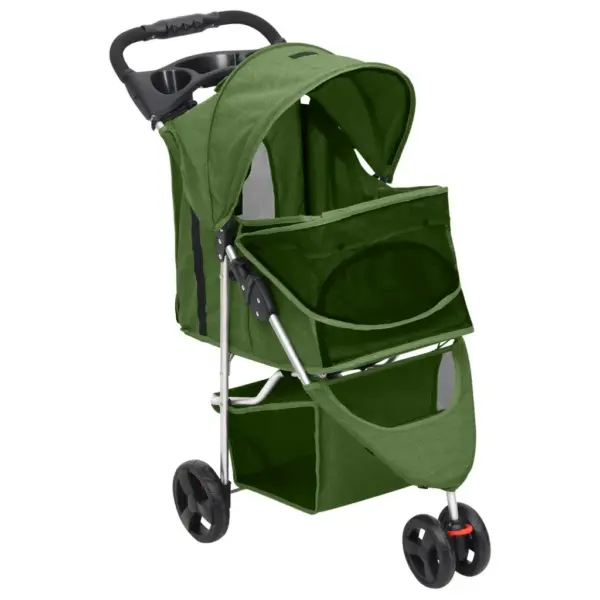 Kokkupandav koerakäru jalutuskäikudeks, roheline, 300D Oxford-kangas, 80 x 46 x 98 cm, kandevõime 15 kg – 3