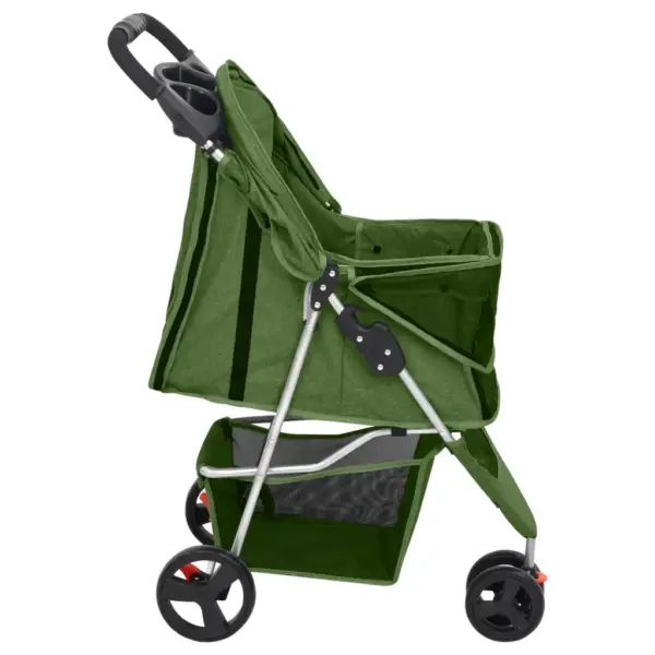 Kokkupandav koerakäru jalutuskäikudeks, roheline, 300D Oxford-kangas, 80 x 46 x 98 cm, kandevõime 15 kg – 5