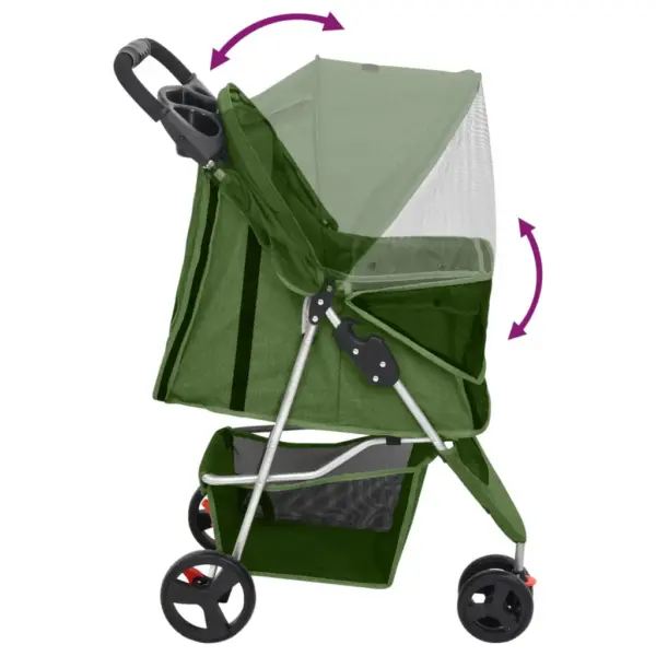 Kokkupandav koerakäru jalutuskäikudeks, roheline, 300D Oxford-kangas, 80 x 46 x 98 cm, kandevõime 15 kg – 6