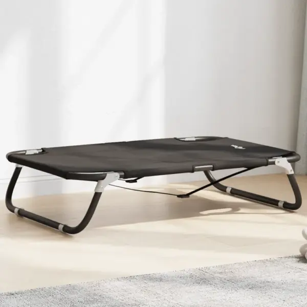 Kokkupandav kõrgendatud koeravoodi, antratsiithall, 600D Oxford kangas ja teras, 80 x 55 x 18 cm – 2