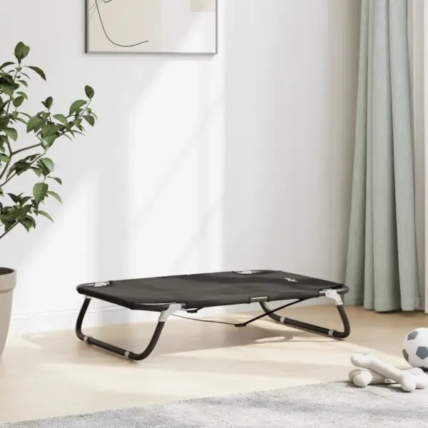 Kokkupandav kõrgendatud koeravoodi, antratsiithall, 600D Oxford kangas ja teras, 80 x 55 x 18 cm – 3