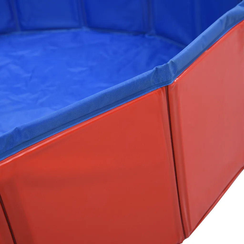 Kokkupandav koertebassein, punane PVC, 160 x 30 cm