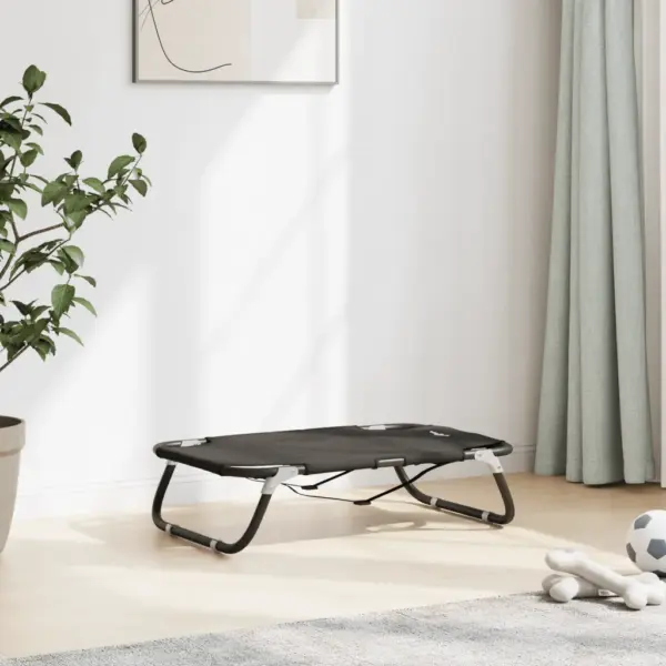 Kokkupandav kõrgendatud koeravoodi, antratsiithall 600D Oxford kangas ja teras, 70 x 46 x 18 cm – 3