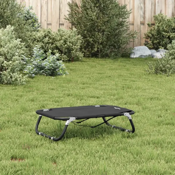 Kokkupandav kõrgendatud koeravoodi, antratsiithall 600D Oxford kangas ja teras, 70 x 46 x 18 cm – 4