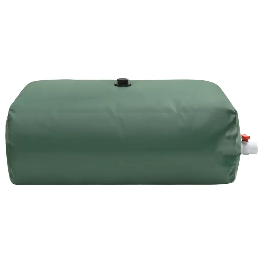 Kokkupandav kraaniga veepaak, 100 l, roheline PVC, 80 x 50 x 25 cm