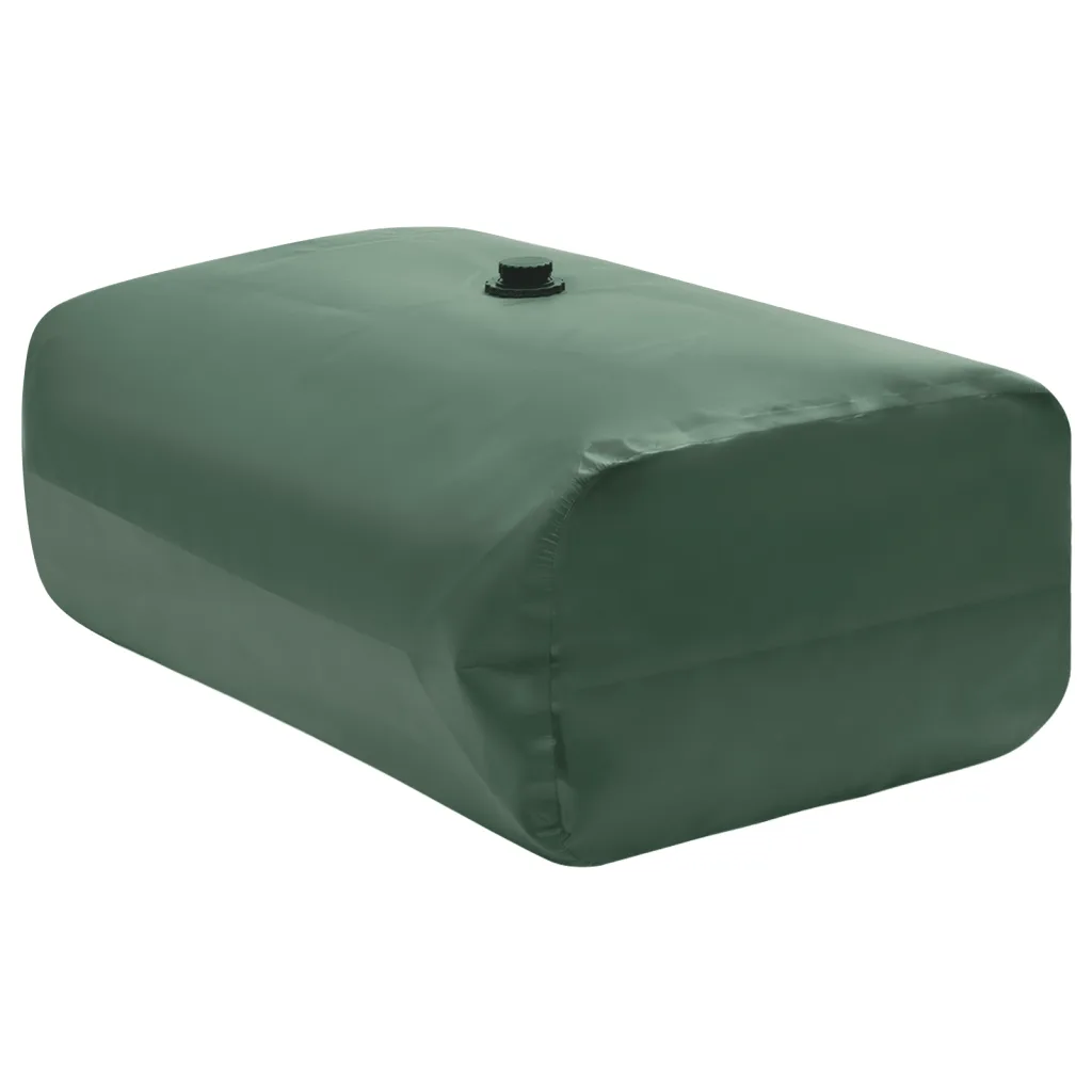 Kokkupandav kraaniga veepaak, 100 l, roheline PVC, 80 x 50 x 25 cm