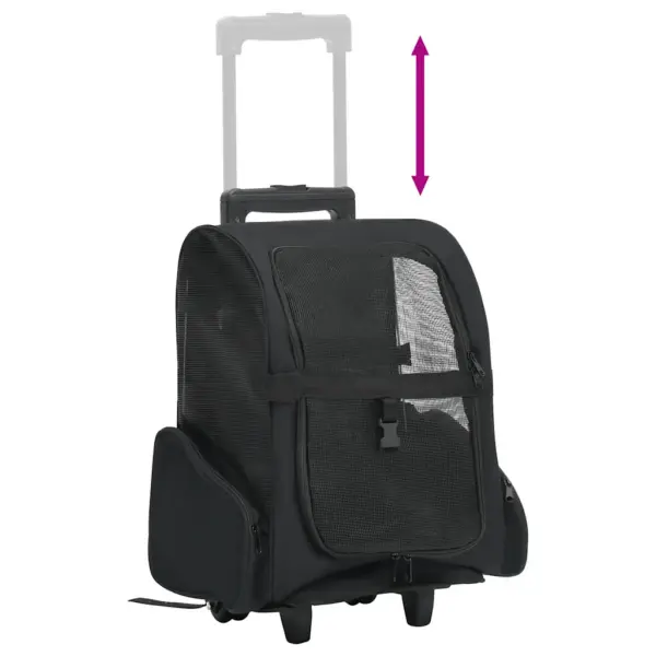 Kokkupandav mitmeotstarbeline lemmikloomakäru ja seljakott, must, 10 kg – 5