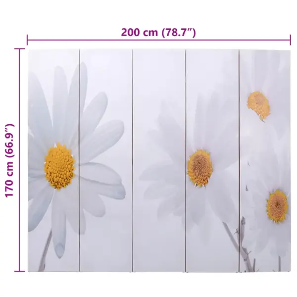 Kokkupandav ruumijagaja sirm lillemustriga, 200 x 170 cm, nulupuidust raam, PVC-kangas – 7