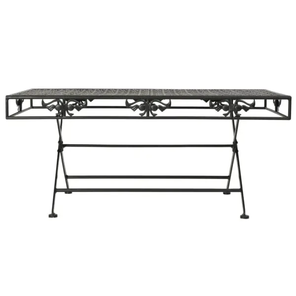 Kokkupandav metallist kohvilaud dekoratiivsete detailidega, must, 100 x 50 x 45 cm – 2