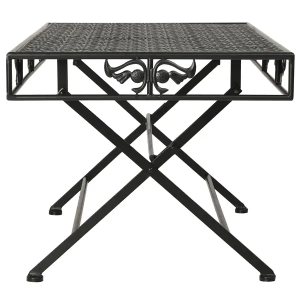 Kokkupandav metallist kohvilaud dekoratiivsete detailidega, must, 100 x 50 x 45 cm – 3