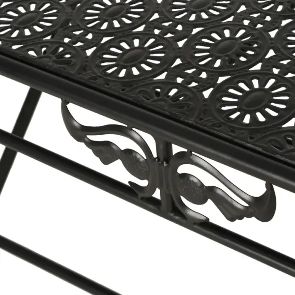 Kokkupandav metallist kohvilaud dekoratiivsete detailidega, must, 100 x 50 x 45 cm – 6