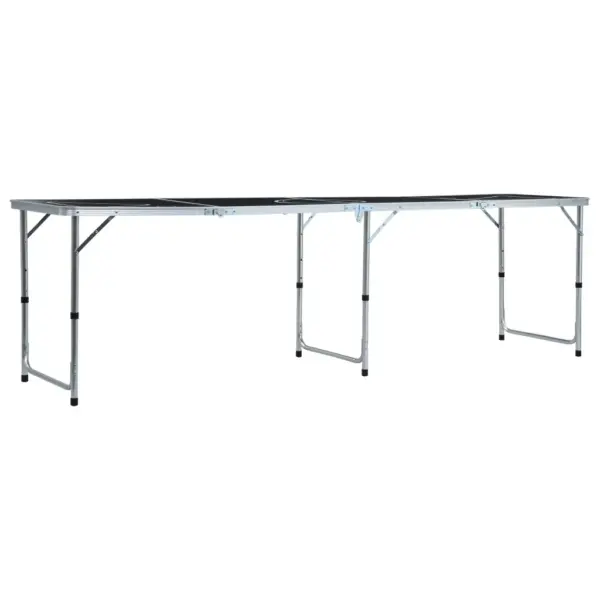 Kokkupandav õllepongilaud tasside ja pallidega, must, reguleeritava kõrgusega, 240 x 60 cm – 4