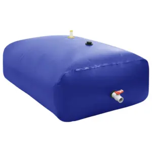 Kokkupandav PVC veepaak kraaniga, sinine, 2100 l, 200 x 150 x 70 cm