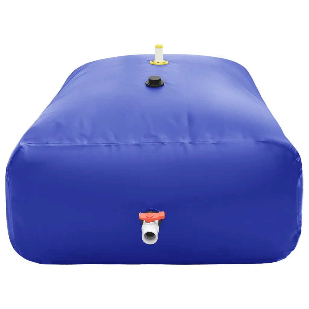 Kokkupandav PVC veepaak kraaniga, sinine, 2100 l, 200 x 150 x 70 cm