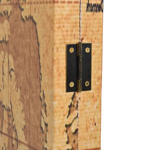 Kokkupandav ruumijagaja maailmakaardi mustriga, nulupuidust raam ja kollane lõuend, 120 x 170 cm – 3