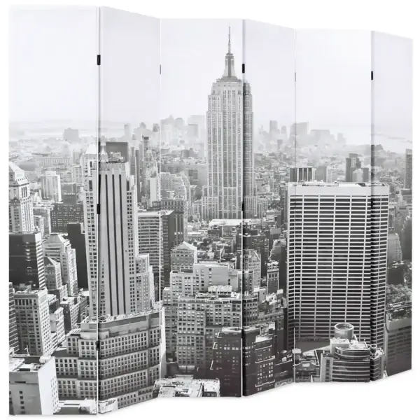 Kokkupandav ruumijagaja New Yorki vaatega, must-valge, 228 x 170 cm – 2