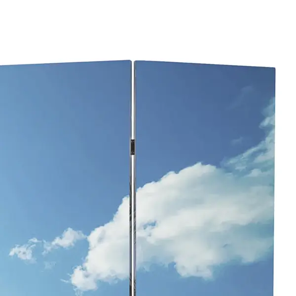 Kokkupandav ruumijagaja sirm kahepoolse rannapildiga, nulupuidust raamiga, 217 x 170 cm – 2