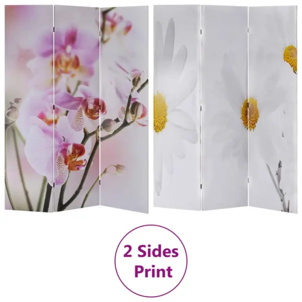Kokkupandav ruumijagaja sirm lillemustriga, 120 x 170 cm, nulupuidust raamiga – 6