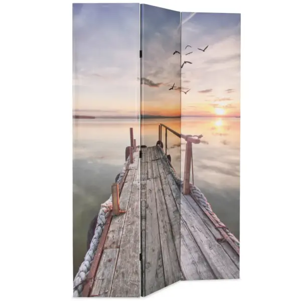 Kokkupandav sirm järve ja päikeseloojangu pildiga, 120 x 170 cm – 2