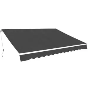Kokkupandav käsitsi juhitav terrassivarikatus, antratsiithall, 500 cm lai, max 300 cm väljaulatuvus