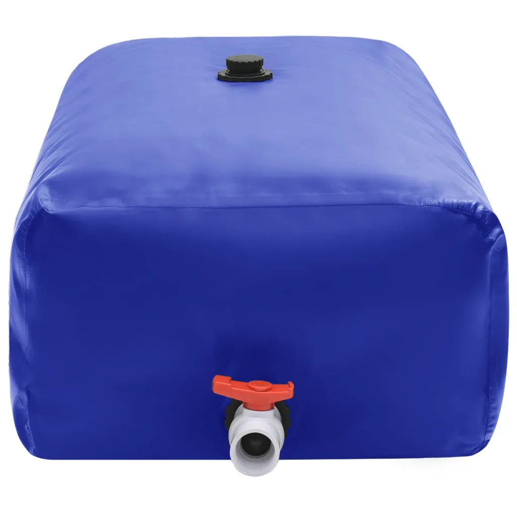 Kokkupandav veepaak kraaniga, 1500 l, sinine PVC, 180 x 120 x 70 cm