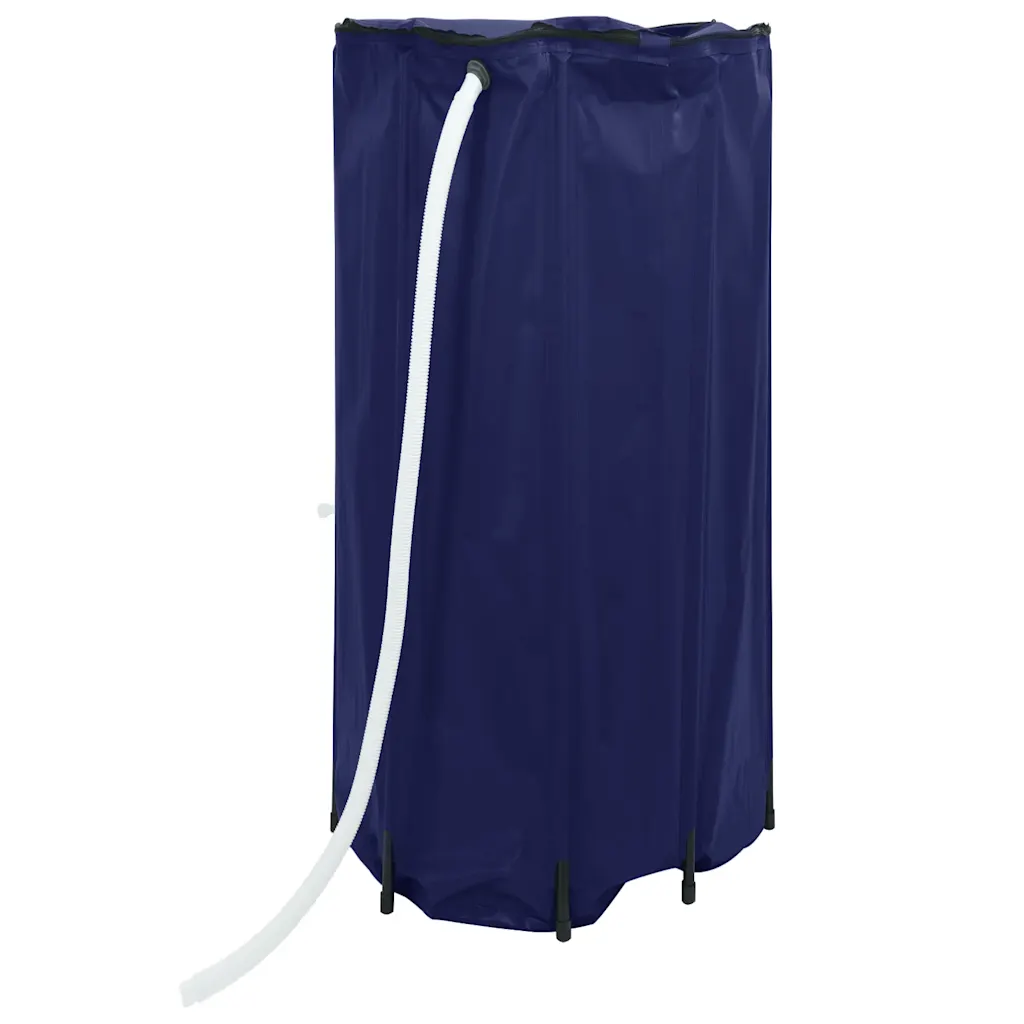 Kokkupandav vihmaveetünn kraaniga, sinine PVC, 250 L, 60 x 92 cm