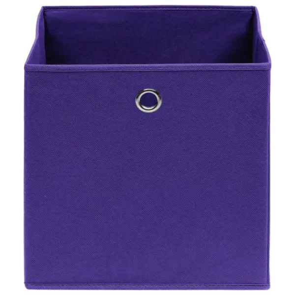 Kokkupandavad hoiukastid, 4 tk, lilla mittekootud kangas, 32 x 32 x 32 cm – 3