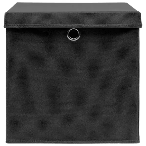 Kokkupandavad hoiukastid kaantega, 10 tk, must, 32 x 32 x 32 cm, mittekootud kangas – 3