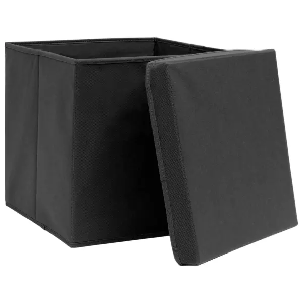 Kokkupandavad hoiukastid kaantega, 10 tk, must, 32 x 32 x 32 cm, mittekootud kangas – 4