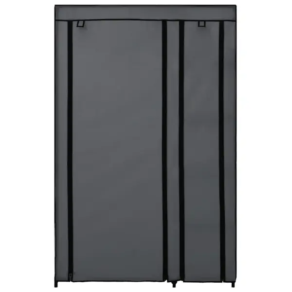Kokkupandavad riidekapid 2 tk, hall fliiskangas ja terastoruraam, 110 x 45 x 175 cm – 5