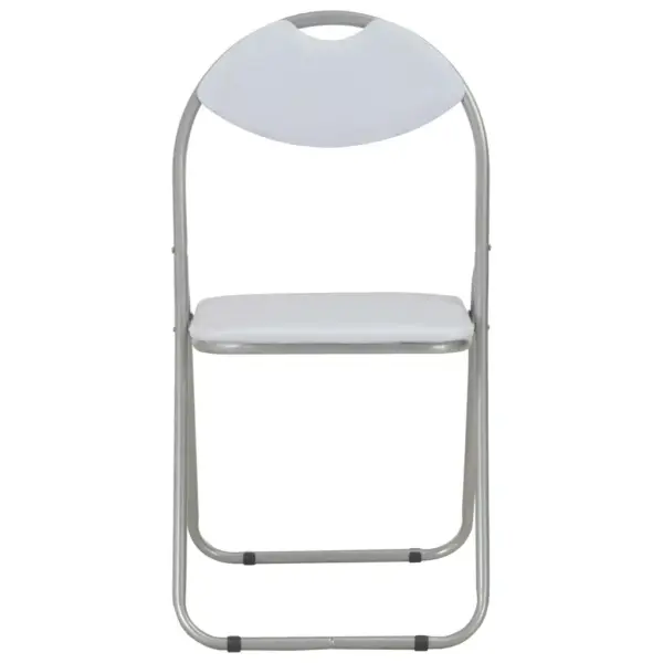Kokkupandavad söögitoolid, valge kunstnahk, 4 tk – 3