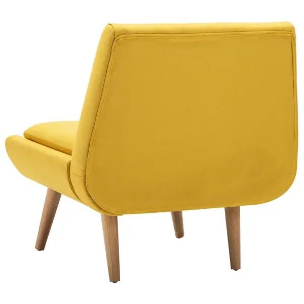 Tugitool kangapolstriga, kollane, kautšukipuidust jalgadega, 73 x 66 x 77 cm – 5