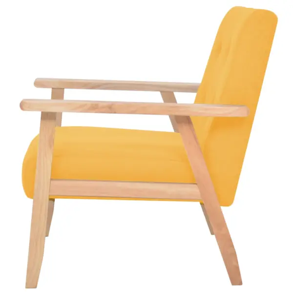 Kollane kangast tugitool puitraamiga, 64,5 x 67 x 73,5 cm – 3