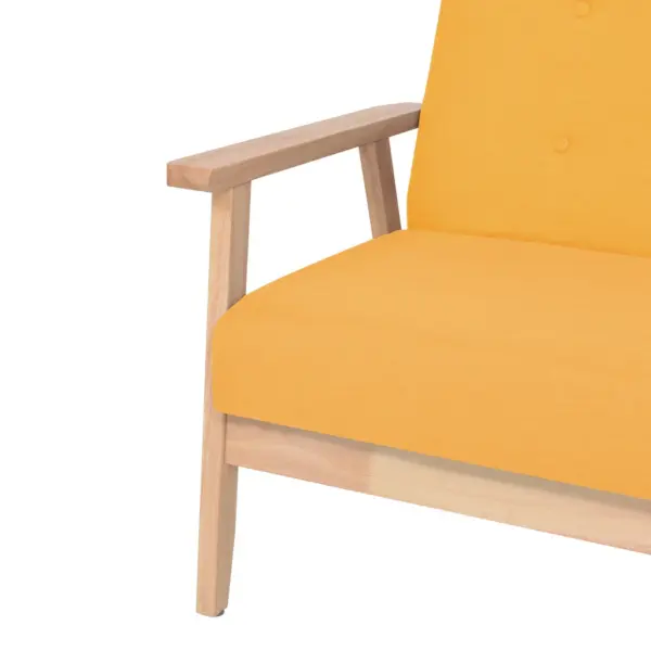 Kollane kangast tugitool puitraamiga, 64,5 x 67 x 73,5 cm – 4