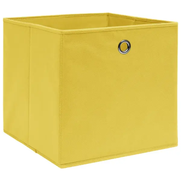 Kokkupandavad kangast hoiukastid metallist aasaga, 10 tk, kollane, 32 x 32 x 32 cm – 2