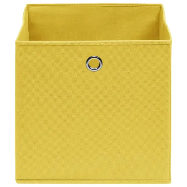 Kokkupandavad kangast hoiukastid metallist aasaga, 10 tk, kollane, 32 x 32 x 32 cm – 3