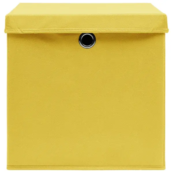 Kokkupandavad hoiukastid kaantega, 10 tk, kollane, 32 x 32 x 32 cm, mittekootud kangas – 4