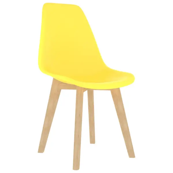 Kollased plastist söögitoolid pöögijalgadel, 6 tk, 46 x 51 x 82 cm – 2