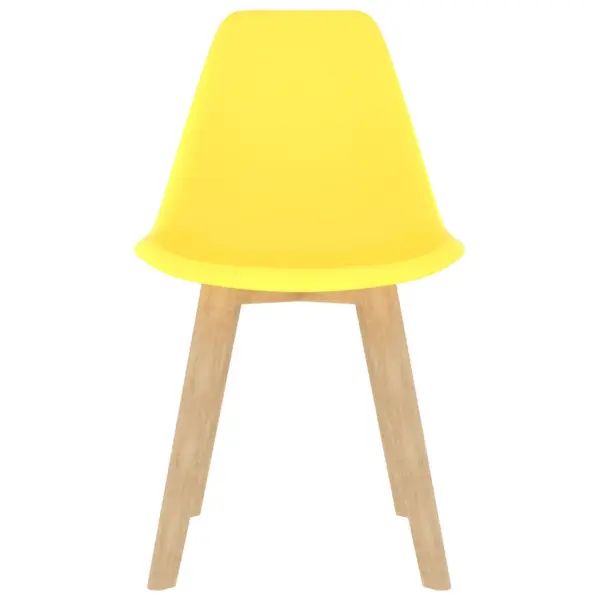 Kollased plastist söögitoolid pöögijalgadel, 6 tk, 46 x 51 x 82 cm – 3