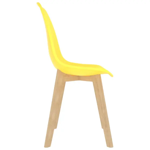Kollased plastist söögitoolid pöögijalgadel, 6 tk, 46 x 51 x 82 cm – 4