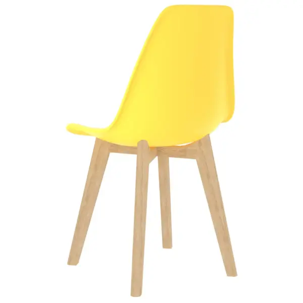 Kollased plastist söögitoolid pöögijalgadel, 6 tk, 46 x 51 x 82 cm – 5